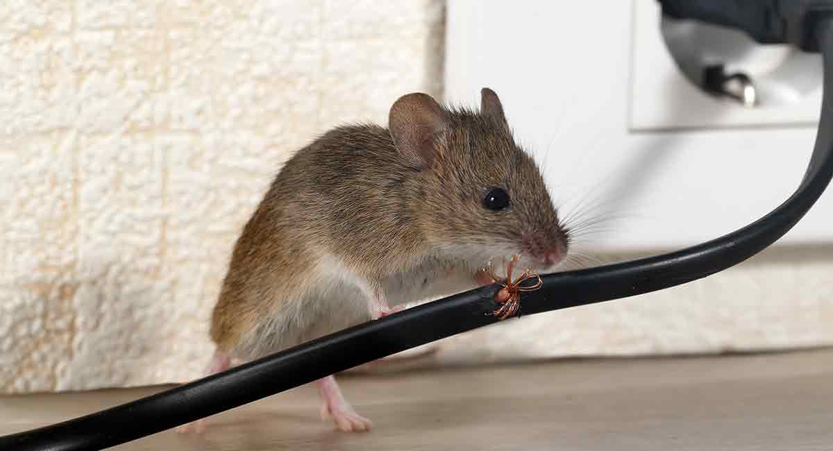Mouse chewing wire. Pest of the Week: Mice